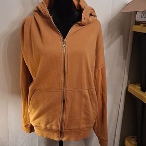 Aeropostale Orange Zip-Up Hoodie Size Xl